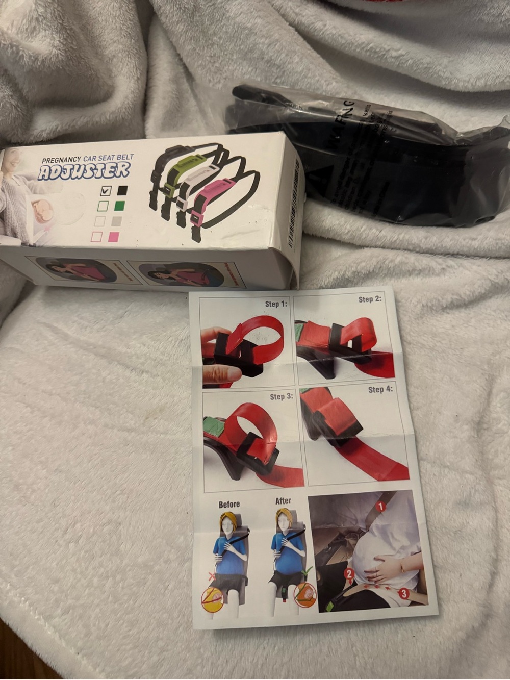 Pregnancy Car Seat Belt Adjuster - Black New In Box